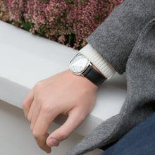 Load image into Gallery viewer, MERIDIAN LEATHER 38MM SILVER NAVY