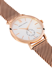 Load image into Gallery viewer, Lj Classic Lugano Mechanical Milanese 40mm Rose Gold White
