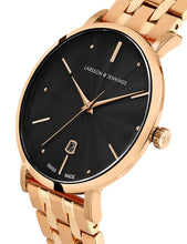 Load image into Gallery viewer, Aurora Vasa Link 26mm Rose Gold Black
